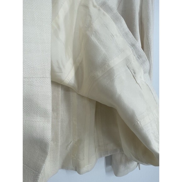 Lauren Ralph Lauren Blazer 100% Linen Mandarin Collar Herringbone Woven Jacket - Picture 4 of 15